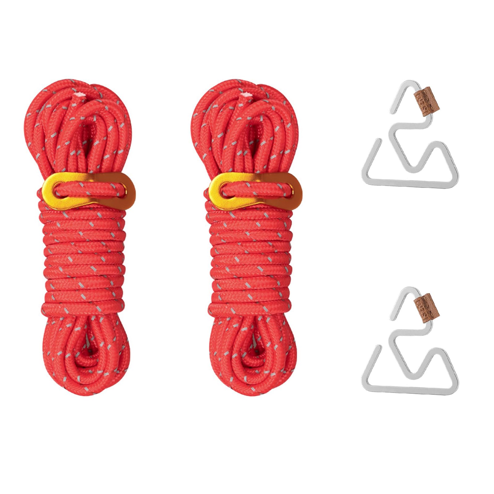 VIKYCamping Guy Ropes, 4 mm Reflective Guy Ropes Rope with Rope Tensioner, 4 Metres Tent Cord with Tensioner, Guy Ropes with Rope Tensioner for Tent Awning Washing Line