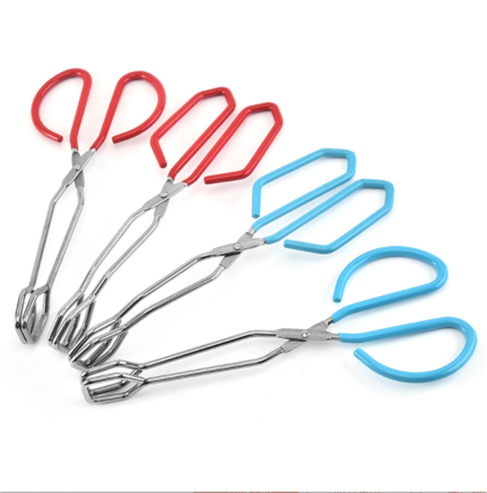 Pinza Barbecue Clip for Barbecue in Acciaio Inossidabile con Manico Antiscottatura for Bistecca, Pane al Vapore Cucina(Blue,28cm)