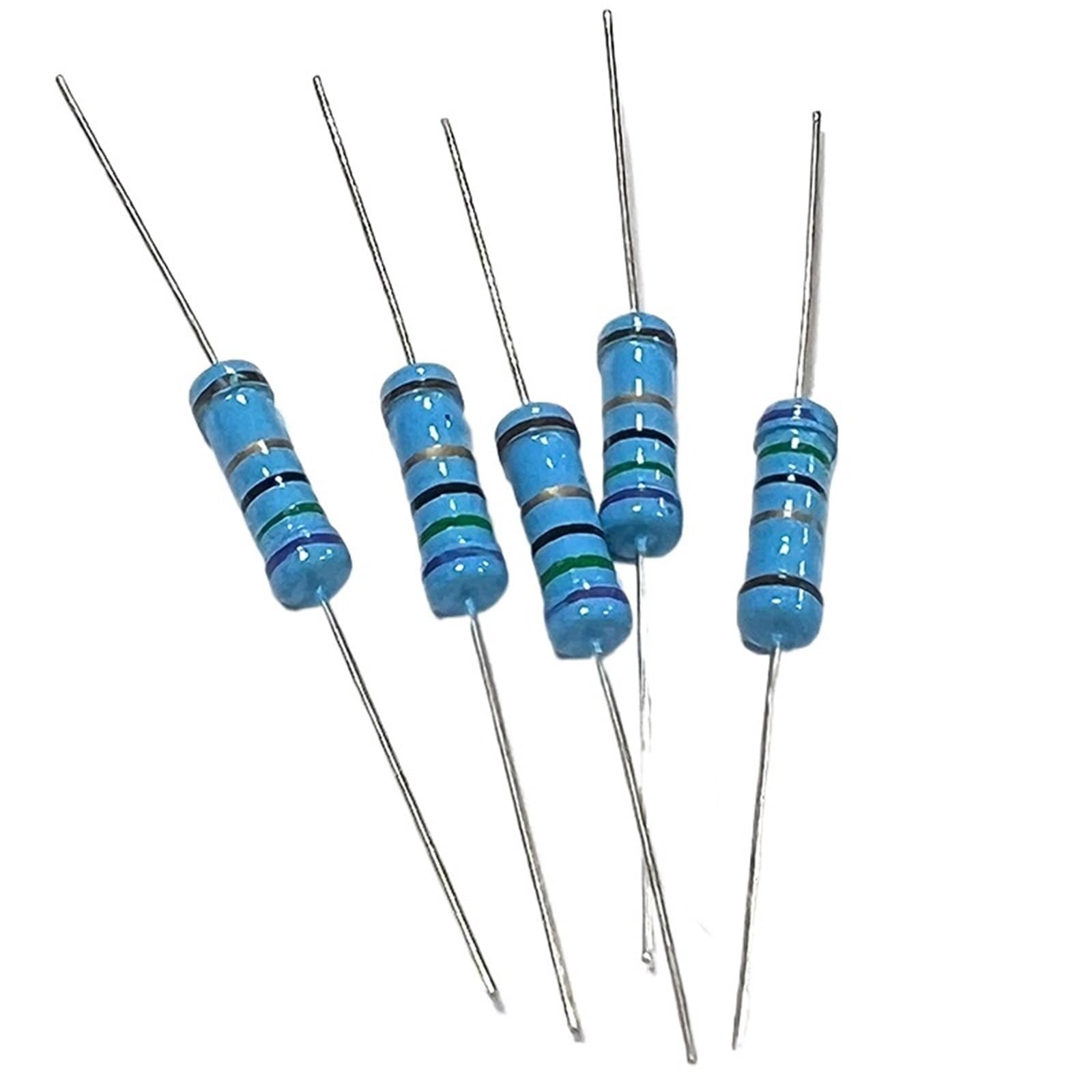 RISWEKFW 20pcs 2W 1% Metal Film Resistor 7R5 75R 750R 7K5 75K 750K 7.5 75 750 Ohm R K Five-Color Ring Resistance 0.1R-10M(MF 2W 7R5 20pcs)