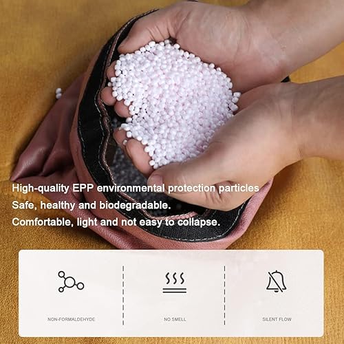 Miniatura 7 de Puf otomano de gamuza puf reposapiés otomano cuadrado rectangular pufs puff cojín de piso sofá taburete para sala de estar (color marrón), 25.6 x