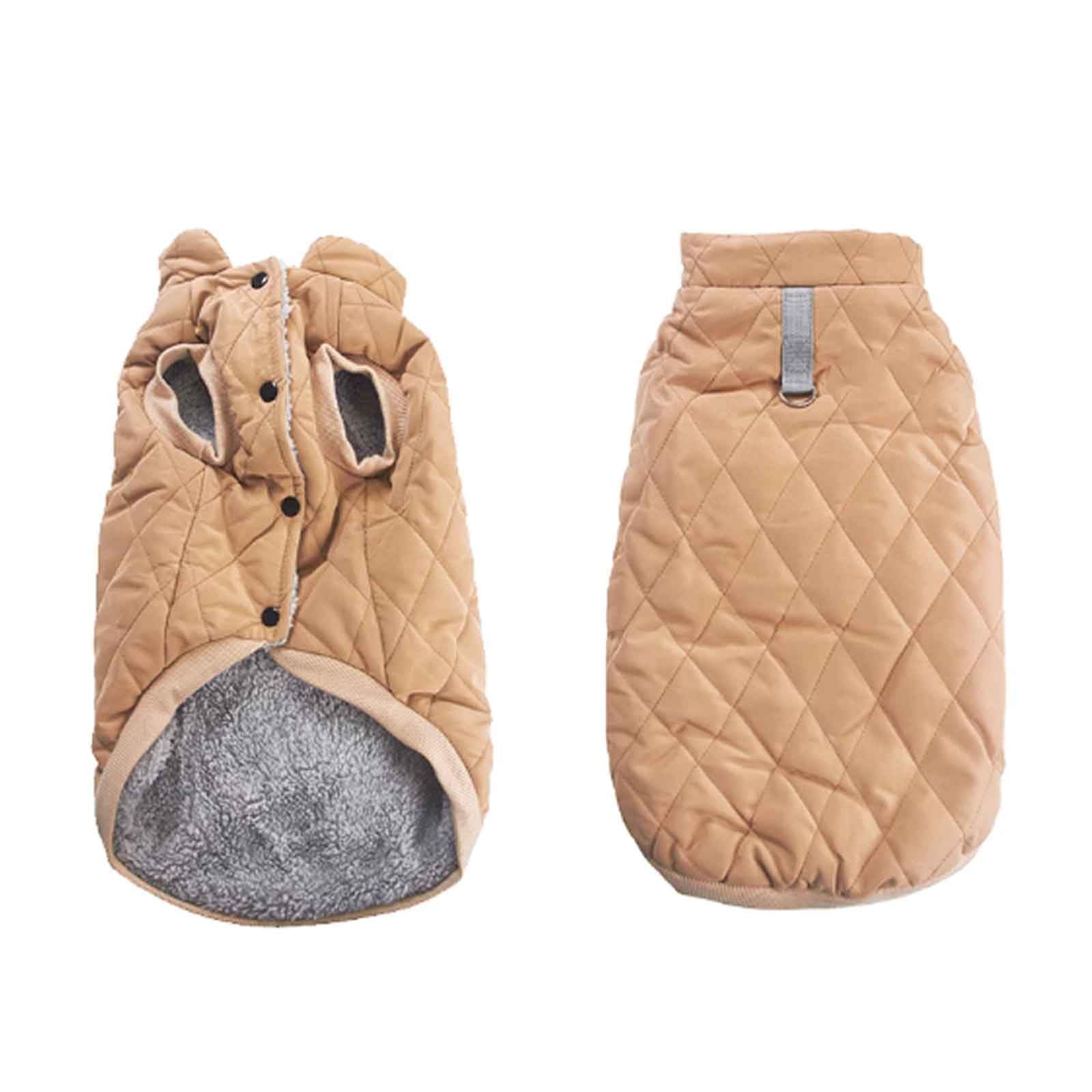 Chaqueta De Invierno Dachshund, Chaleco para Perros con Hebilla De Anillo En D, Forro Polar Acolchado, para Perros Salchicha En Clima Frío, Paseos,Caqui,XL