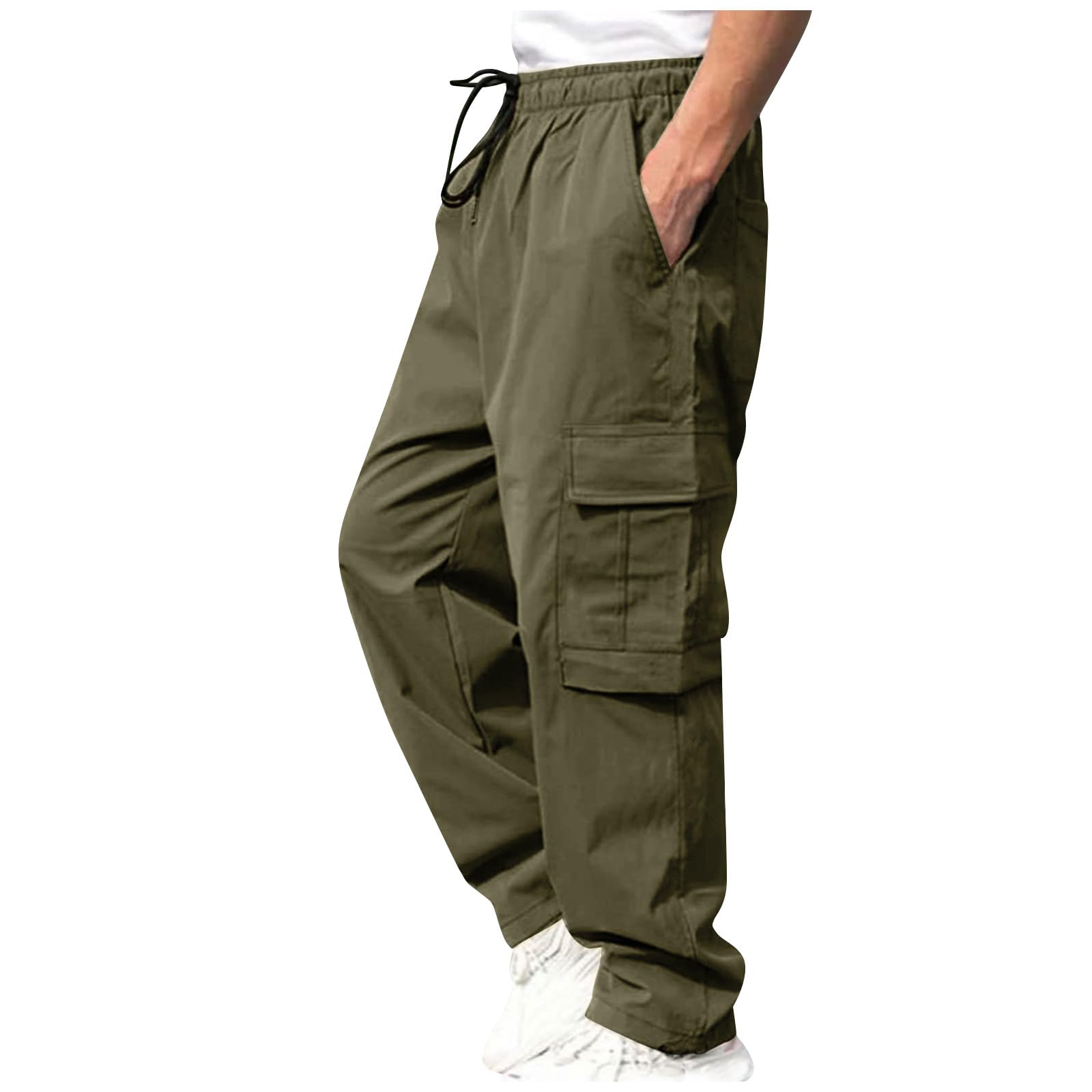 SOOUICKER Cargohose Herren 3/4 - Baggy Jogginghose Mit Seitentaschen