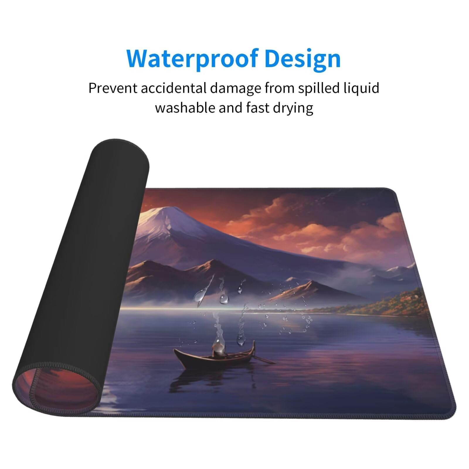 Gaming Mauspad XXL,1200 x 600 x 3mm Mousepad Verlängertes Groß Mauspad Schreibtischauflage,Genähte Kanten rutschfeste Gummibasis,Verbessert Präzision Geschwindigkeit Home Office Schneebergsee L-2244