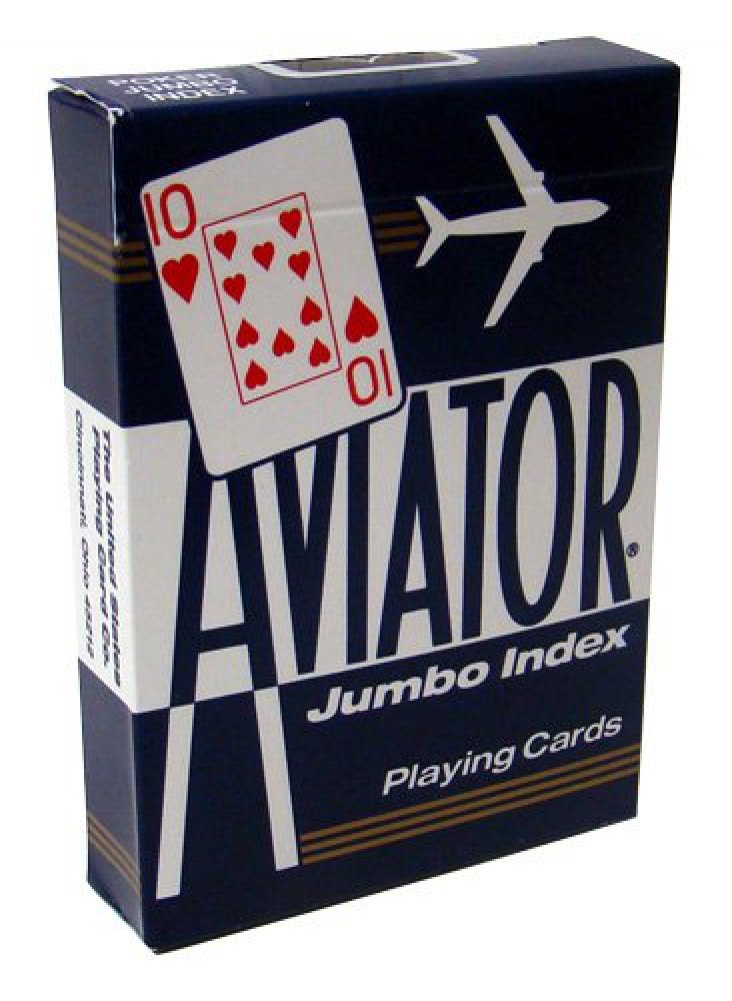 12 Decks Aviator Cards Red/Blue - Poker Size, Jumbo Index