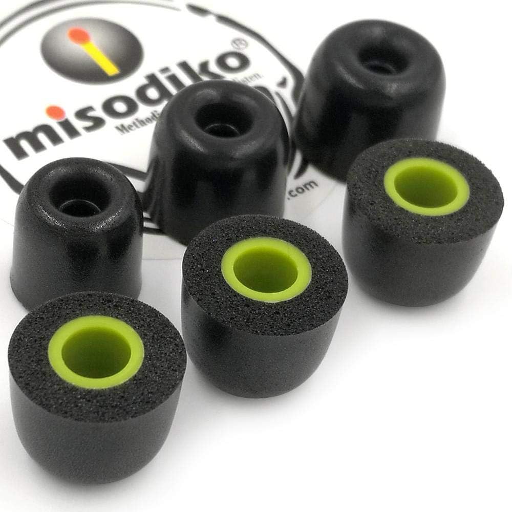 misodiko M550S Memory Foam Earbuds Tips for Jaybird X4 X3 X2, BlueBuds X, Freedom F5/ 1MORE Triple Driver/Photive PH-BTE50/ BackBeat GO 3- Replacement In-Ear Earphones Eartips (3-Pairs, Medium)