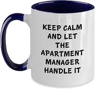 Funny Keepsake Gifts from Family and Friends for Apartment Manager - Christmas Unique Mugs for Him or Her, Two Tone Coffee Mug