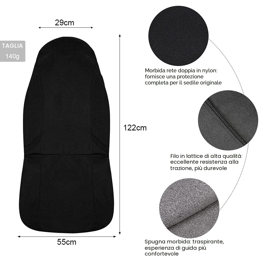 Coprisedile Universale Auto Impermeabile Nylon Antisudore Protezione Sedili per Sportivo Bambini Cane