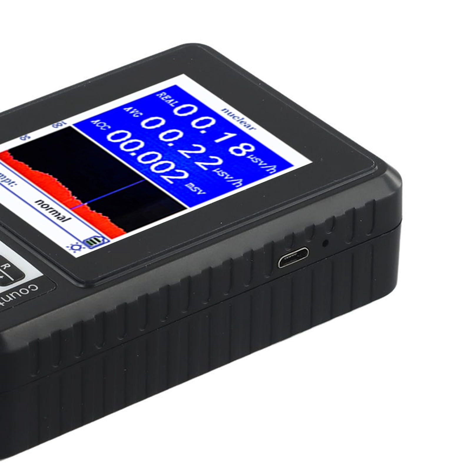 BR-9B Geiger Contatore Radiazioni Nucleari con Schermo 2.8 Pollici Beta Gamma X-Ray Tester Alta Sensibilità per Ispezione Materiali e Screening Radiofarmaceutico