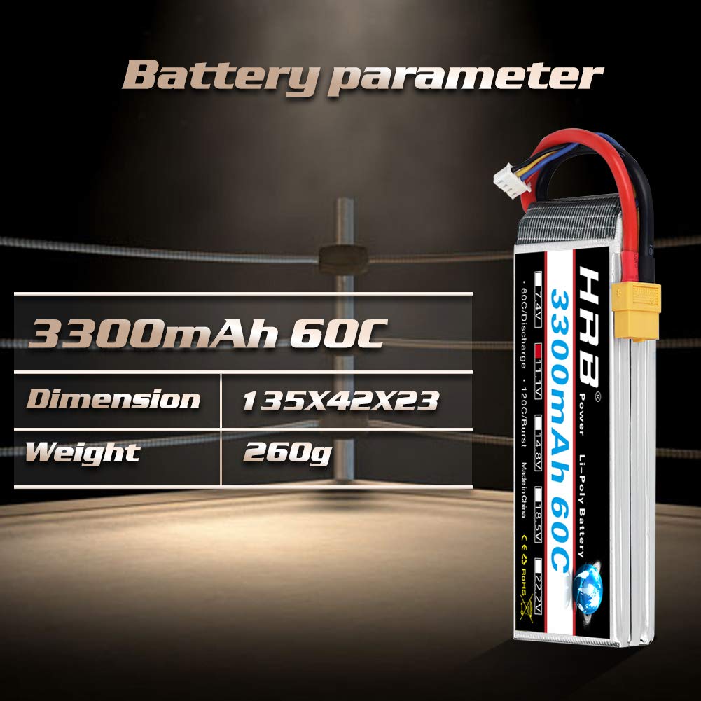 HRB 3S bateria LiPo 3300 mAh 11,1 V A+klasa RC Lipo 60C XT60 wtyczka do samochodów zdalnie sterowanych ciężarówek Truggy samolot UAV Drone FPV Glider Quadcopter modele wyścigowe