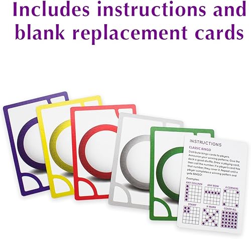 Miniatura 6 de Royal Bingo Supplies Paquete de 81 tarjetas de llamadas de bingo tamaño de bolsillo fácil de leer de 35 x 25 pulgadas cartas de juego de póquer de