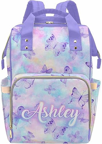 Miniatura 7 de Bolsa de pañales personalizada Bolsa de pañales para bebé con nombre para nueva mamá, mochila de mariposa para el cuidado del bebé, 0908-12,