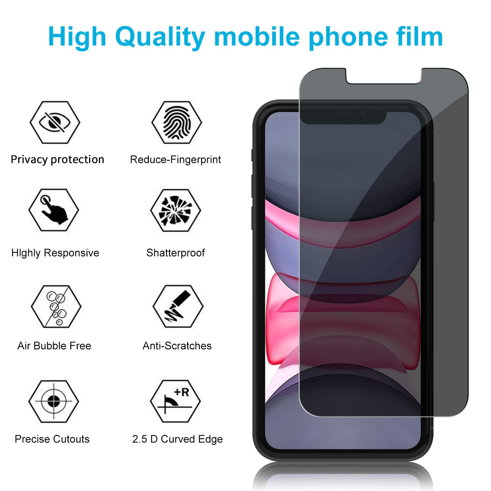 Didisky 3er Pack Displayschutzfolie Für IPhone 15 – Anti-Spy, Blasenfrei & 9H Hartglas