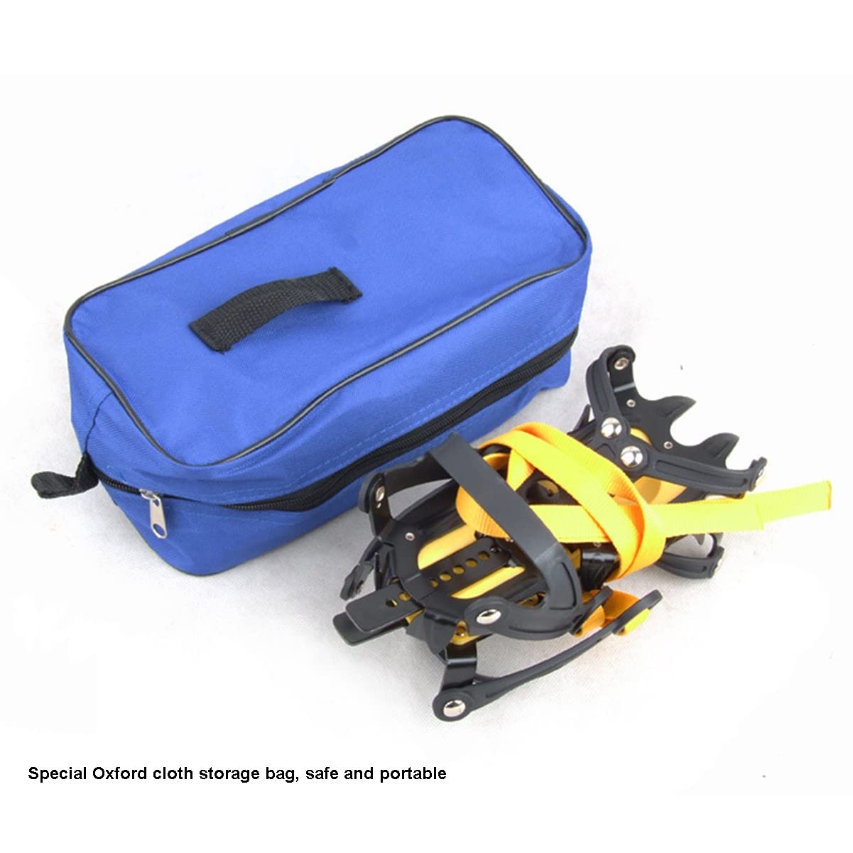 10 dientes antideslizantes garras de hielo, crampones de hielo ajustables, de alta resistencia de acero de hielo Cleat, pinchos de tracción de hielo para los zapatos y las botas para la nieve y el bar