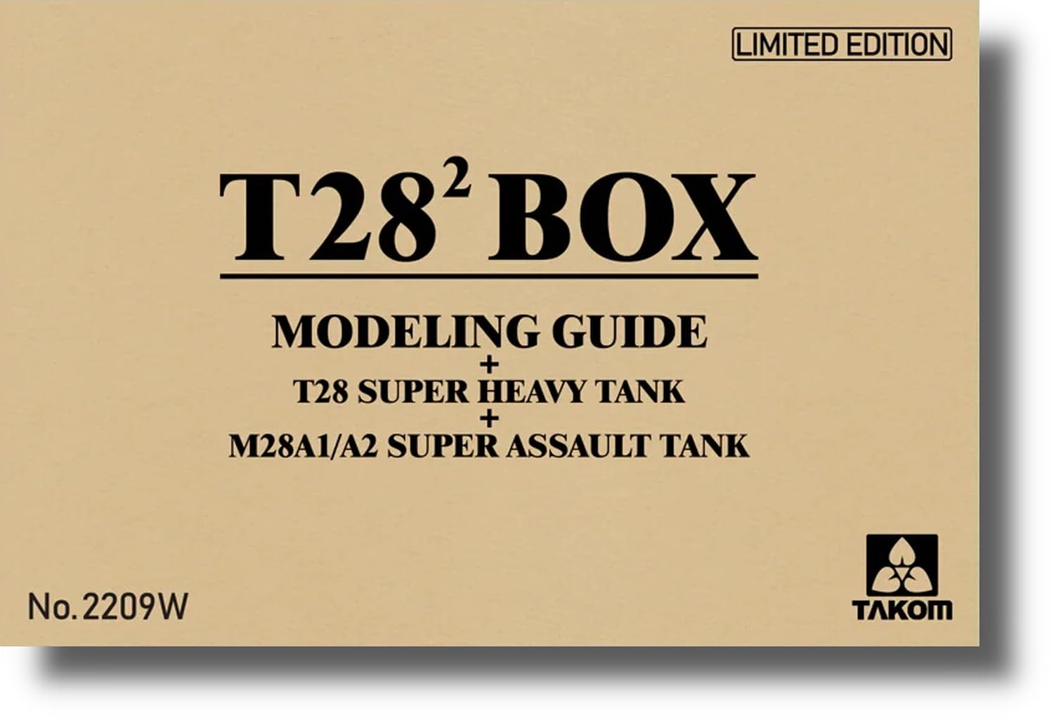TAKOM 2209w T28 Box - T28 Tank + M28A1/A2 Tank 2-in-1 + Guide 1:35 Model Kits