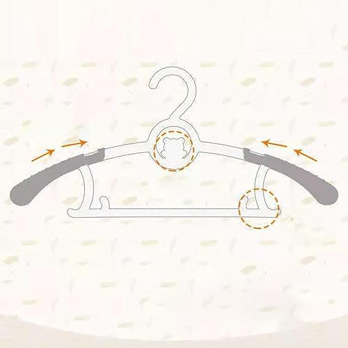 Miniatura 2 de KLKCMS 5 perchas ajustables para guarderías, perchas multifuncionales para ropa de recién nacidos, para guardería, color rosa