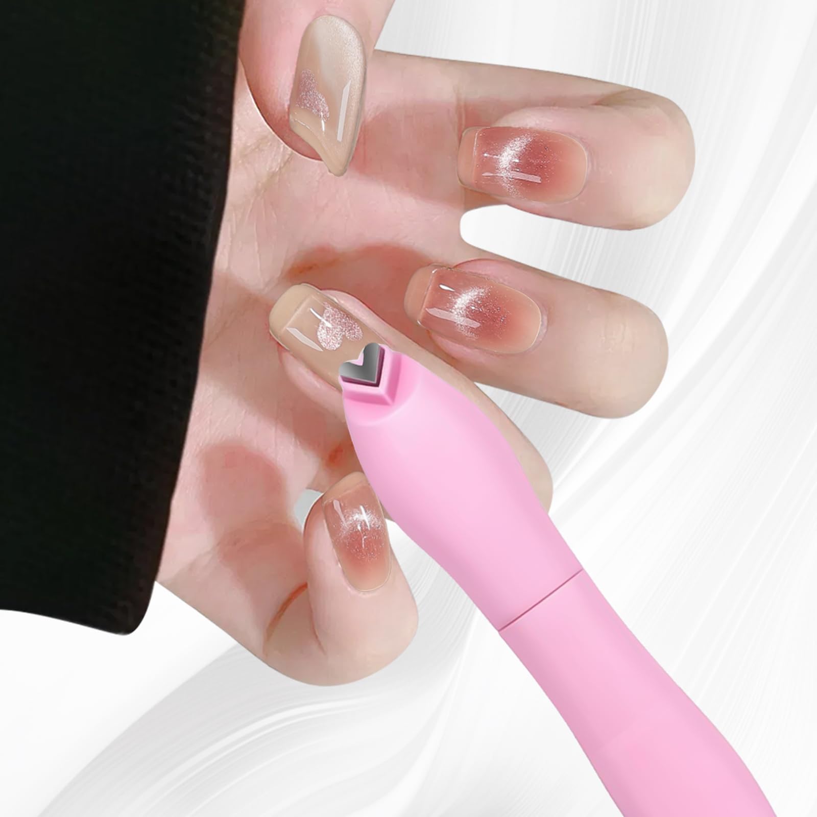 Kit d'aimants œil de chat pour ongles, barre magnétique rose en forme de Y, cœur, fournitures pour ongles œil de chat, conception DIY autorisée pour les salons de manucure et les salons de manucure