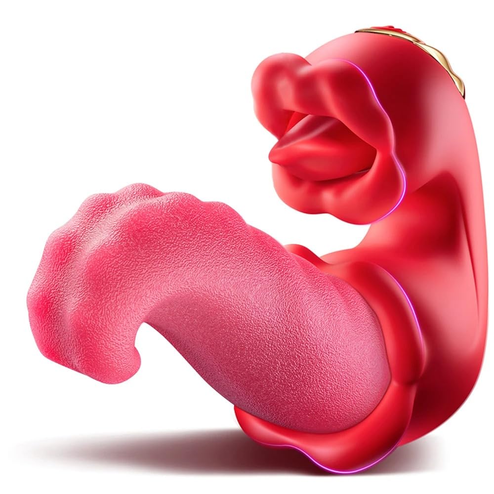 Vibratore per adulti, giocattolo sessuale per donne, 4 in 1, vibratore, dildo leccare la lingua, giocattolo sessuale anale, clitoride, capezzolo, vibratori, coppie femminili