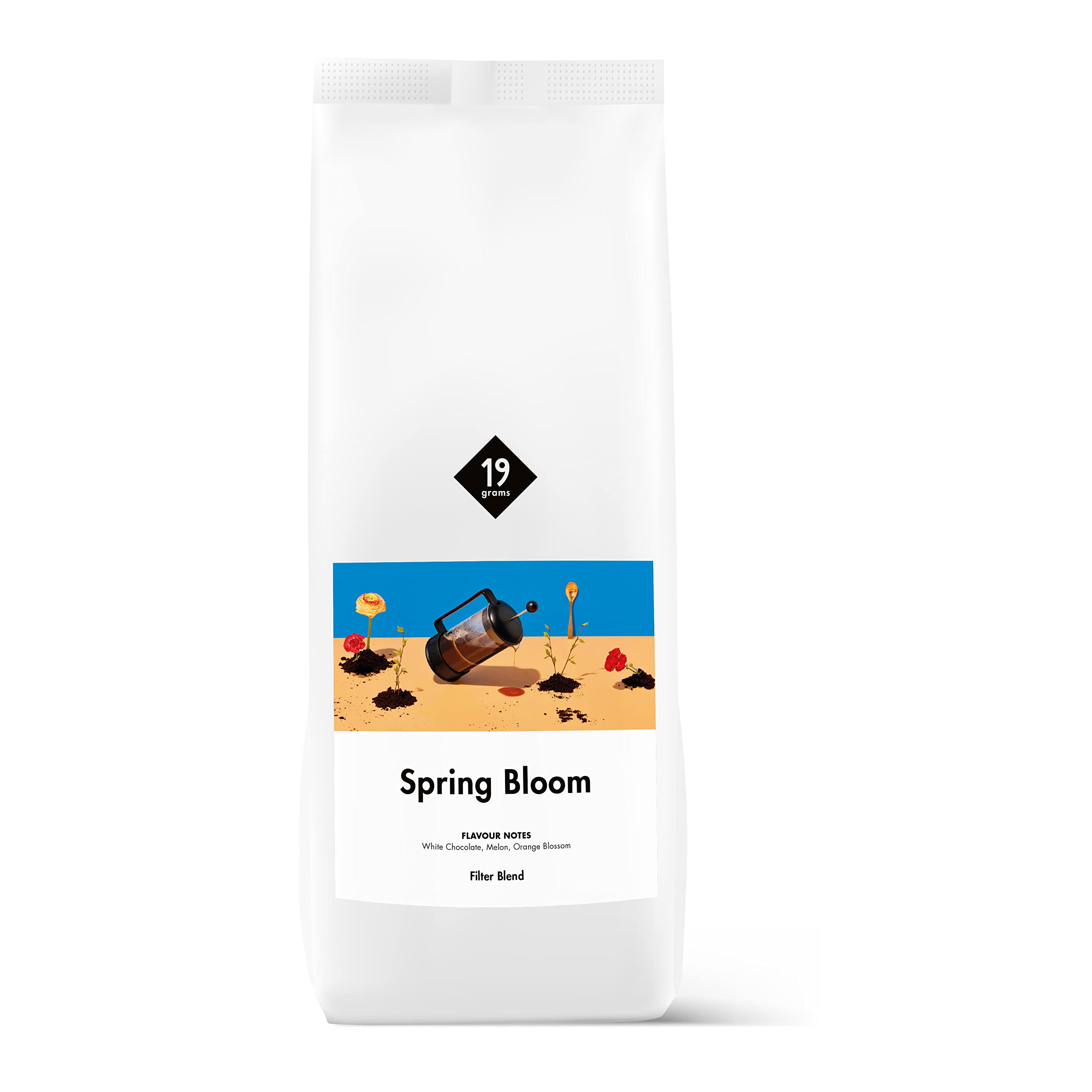 Filtr Spring Bloom | 1 kg całych ziaren | uczciwy i zrównoważony | świeżo palone | 100% ziaren kawy Arabica | specjalna kawa | 19 g palarni kawy