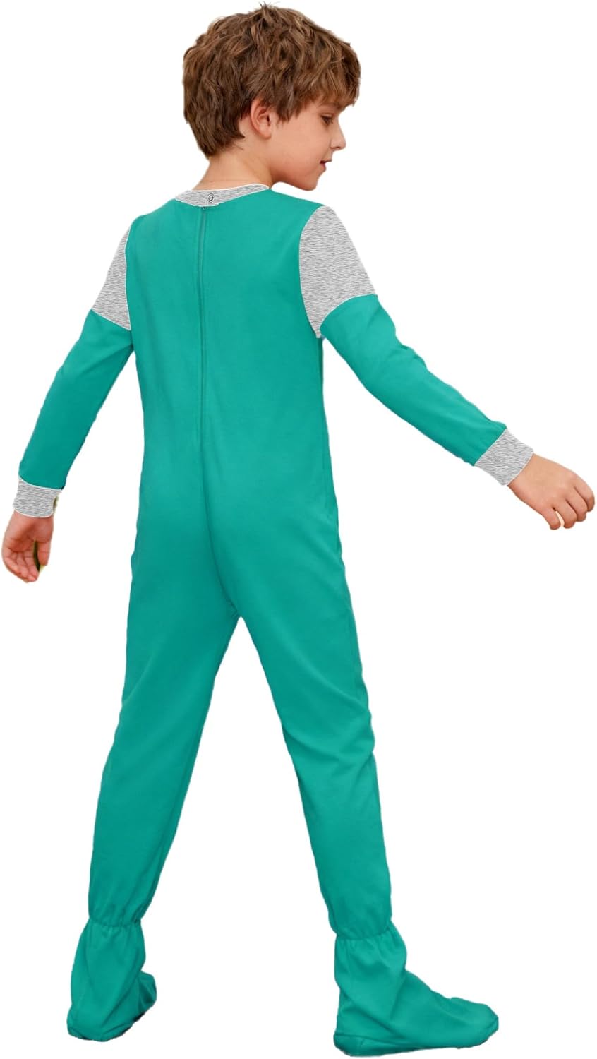 Boys Girls Adaptive Clothing Cotton Long Sleeve Footed Jumpsuits Special Needs Kids Overalls
