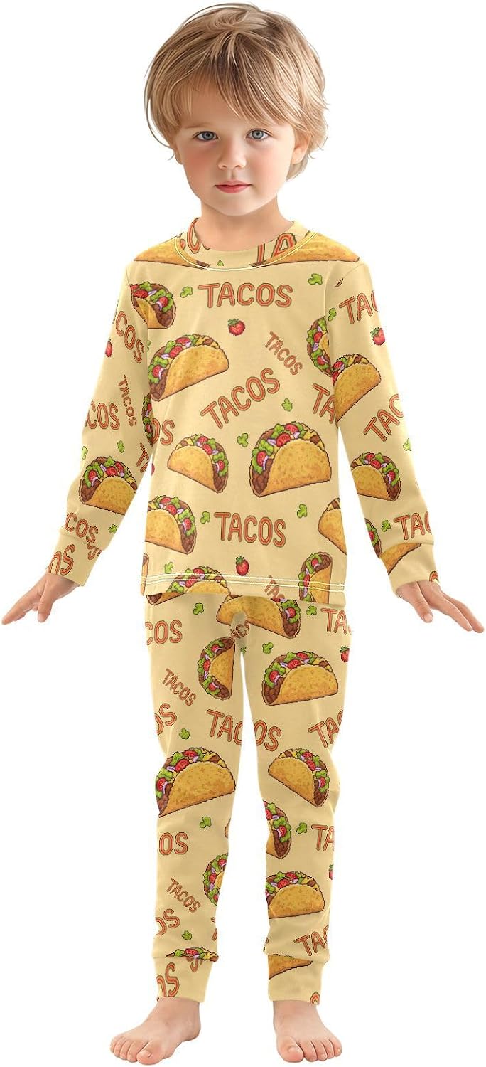 Pajama Sets Long Sleeve Soft Comfy Sleepwear 2 Piece PJS 3-8 Years
