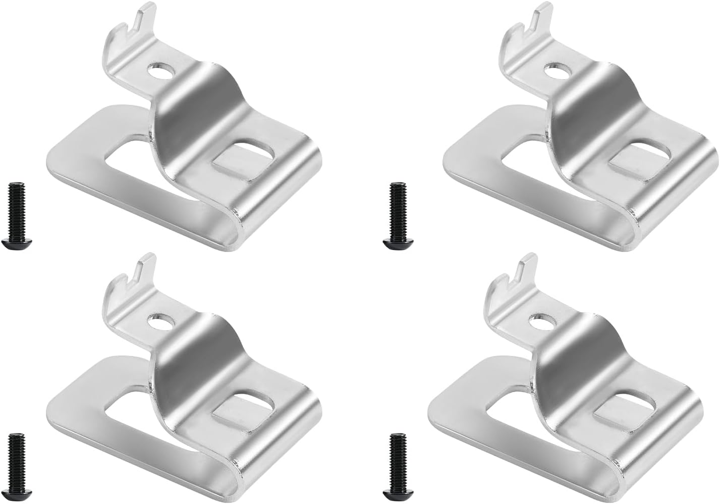 304 Stainless Steel Belt Clips for Dewalt with Screws, Drill Tool Clips Hook Kit Belt Replacement for Dewalt N268241 Compatible with 20V Power Tools DCD985 DCD980 DCD985L2 DCD980L2 (4)