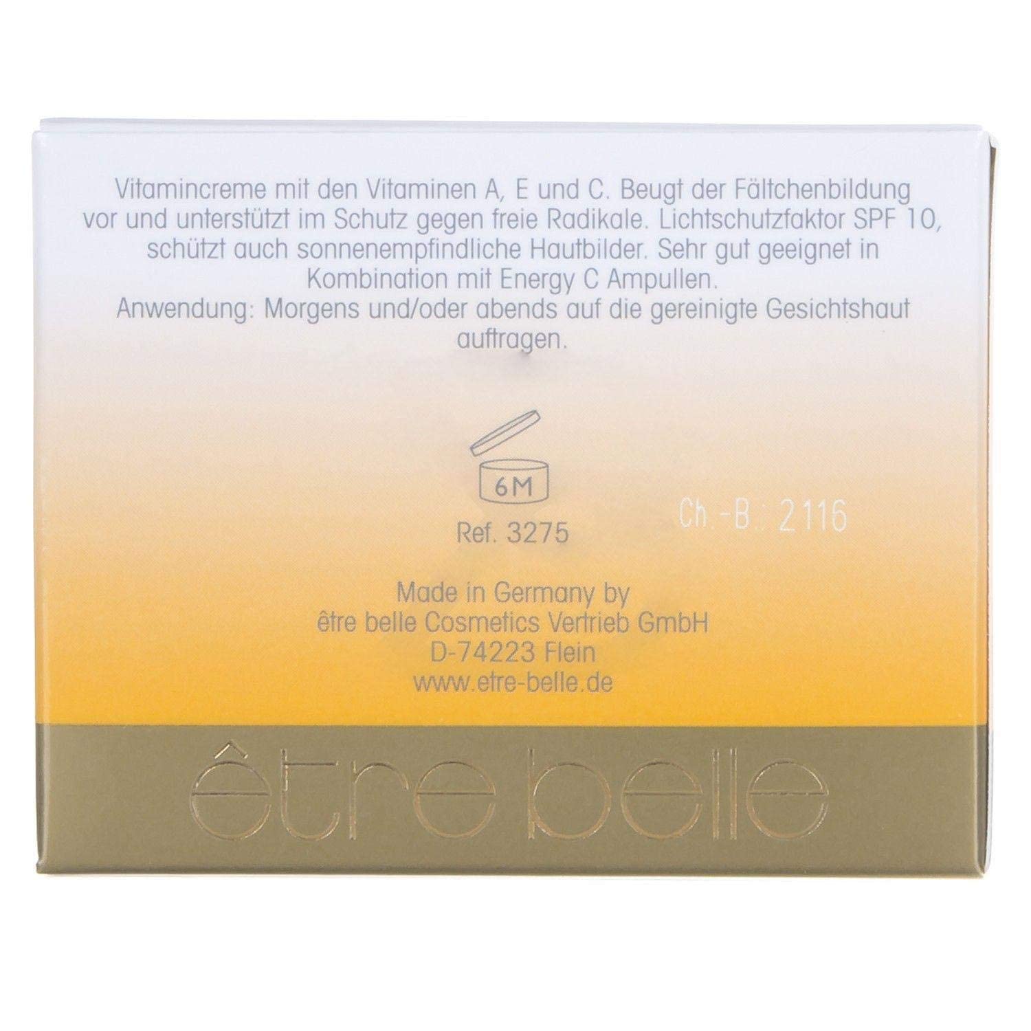 Energy Plus-Creme A + E + C 50ml; être belle Cosmetics; für trockene & reife Haut; der Vitaminkomplex