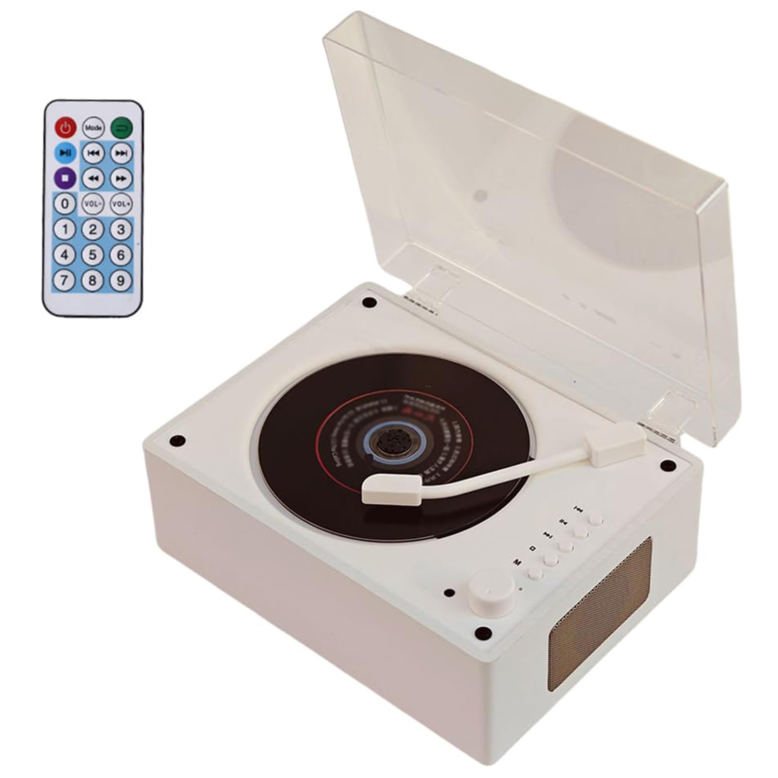 Lecteur CD Rétro rechargeable avec options de lecture multiples et télécommande - 8