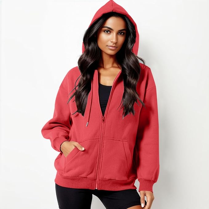 Générique Sweat Femme Sans Capuche Zippé, Veste Legere Femme Chic Sweats Revers Sweatshirt Automne Manteau Décontractés Manteaux Outdoor Vêtements Simple Veste Couleur Unie Survêtement Running Sweat