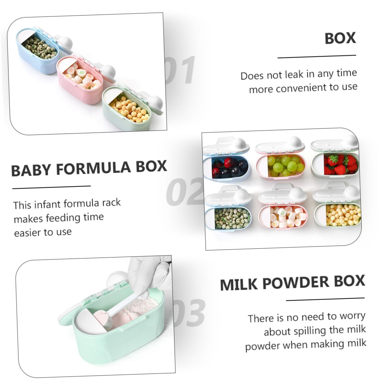 Portable Formula Dispenser Milk Powder Container Compact Travel Holder for Feeding and Outdoor Use Lightweight Storage Box for Snacks and Milk Powder