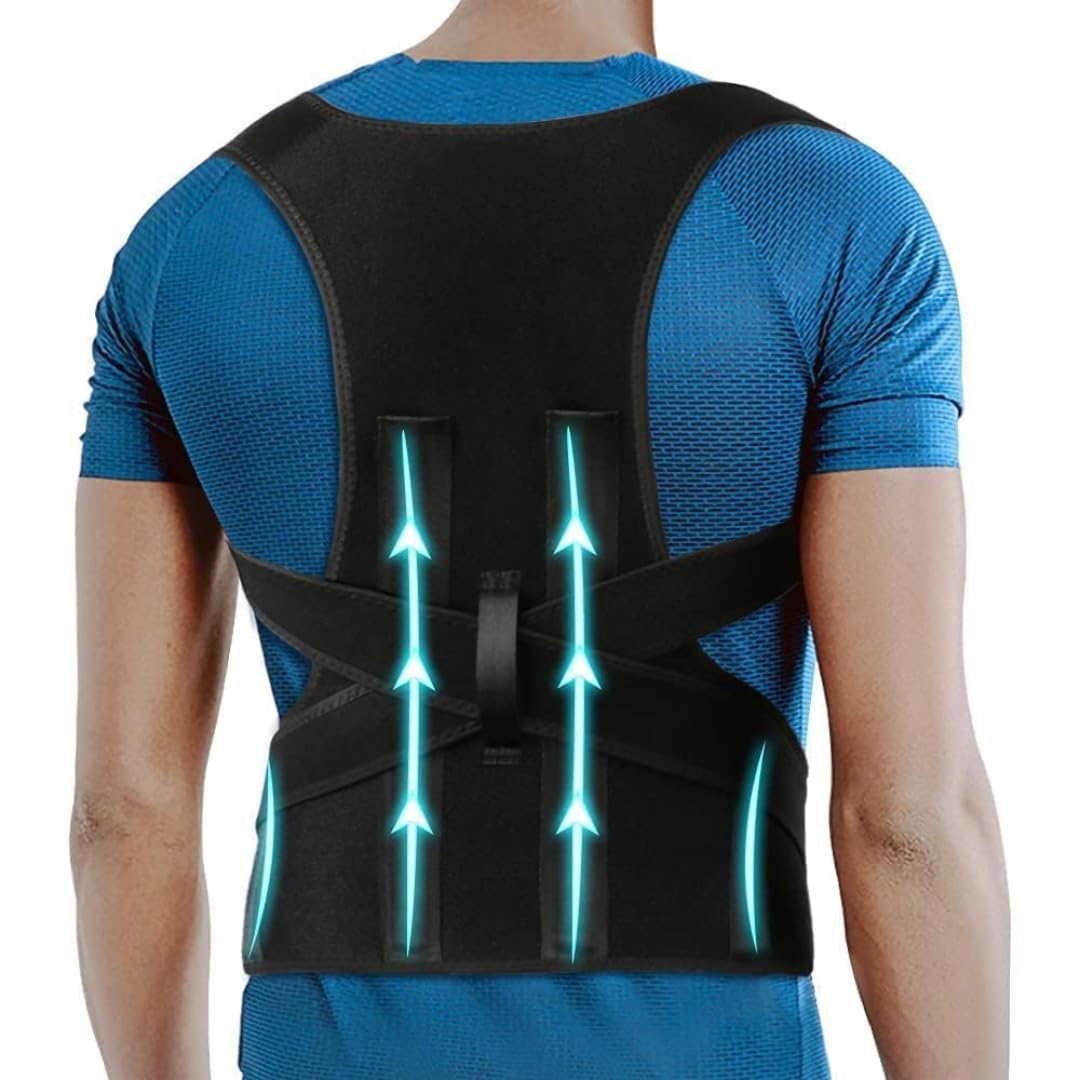 PERSONALSIDE® Free Size Posture Corrector For Men And Women Back Support Belt Back Pain Back Straight And Shoulder Support Belt (Universal Size) (Flexi Metallic Belt) (Posture Corrector Belt) (B0D1K8X1L4) Amazon Price History, Amazon Price Tracker