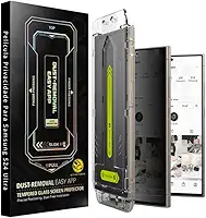 Película de Vidro Privacidade para Samsung S24 Ultra, Proteção 9H, Ângulo de Visão 28°, Aplicador Automático, Anti-Risco