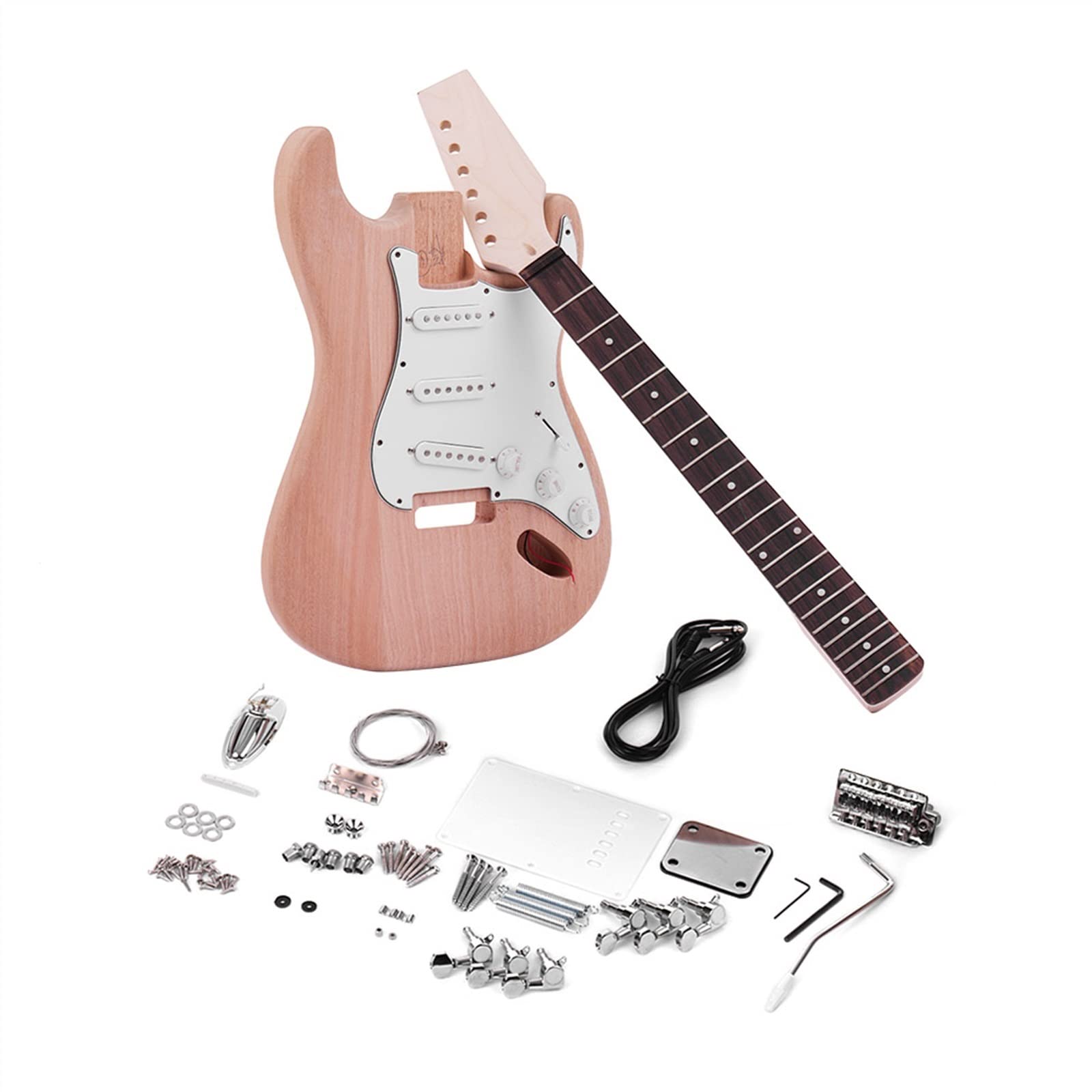 Gitara Elektryczna Niedokończone DIY Zestaw Do Gitary Elektrycznej Korpus Mahoniowy Klon Gryf Gitary Palisander Podstrunnica; Korpus gitary