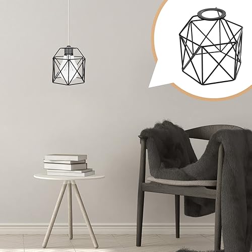 Miniatura 8 de Luces colgantes para restaurante, barra de cable de metal, accesorio de granja, decoración hueca, soportes de alambre, comedor de moda, guardia