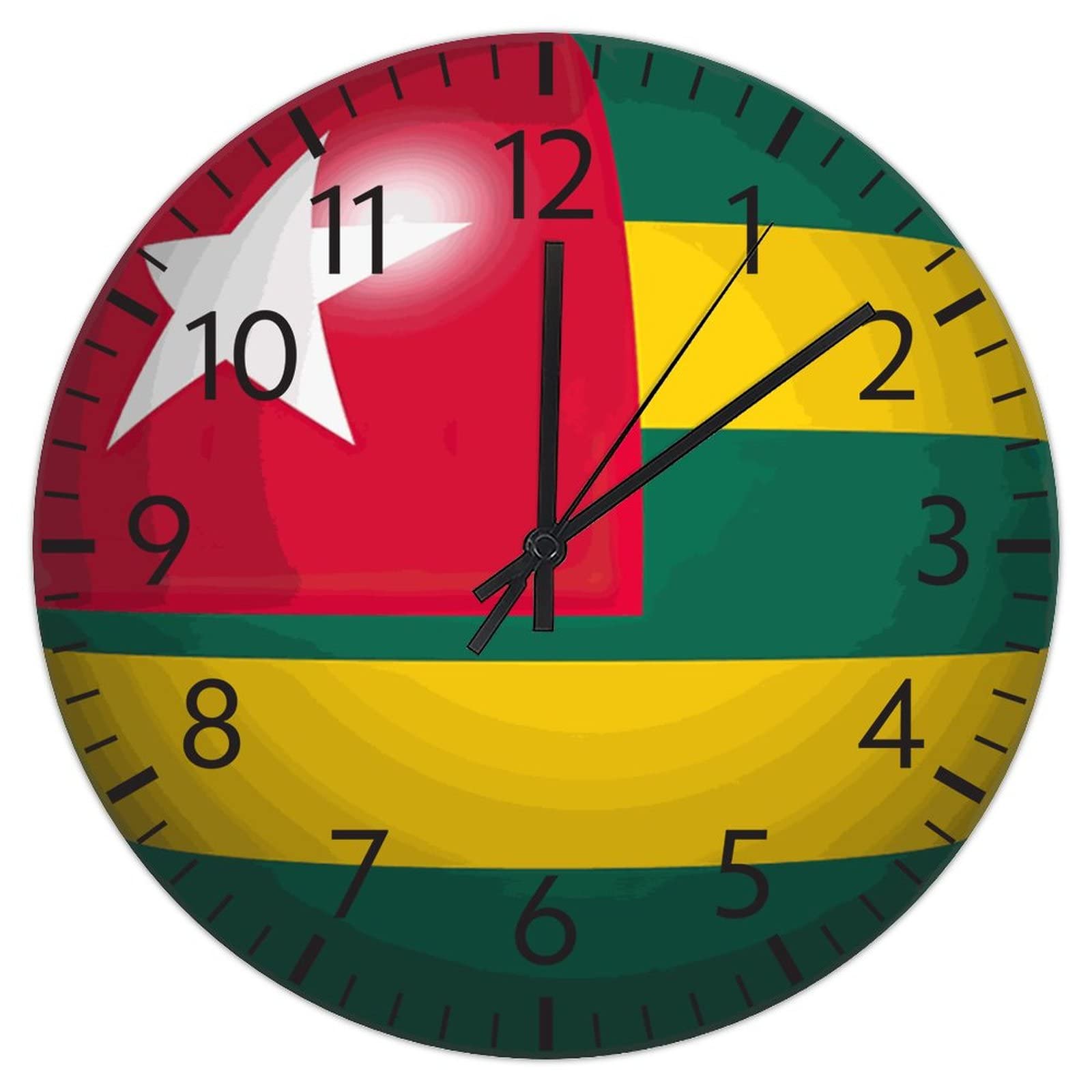 Horloge sans tic-tac Togo ronde 30,5cm silencieuse pour chambre