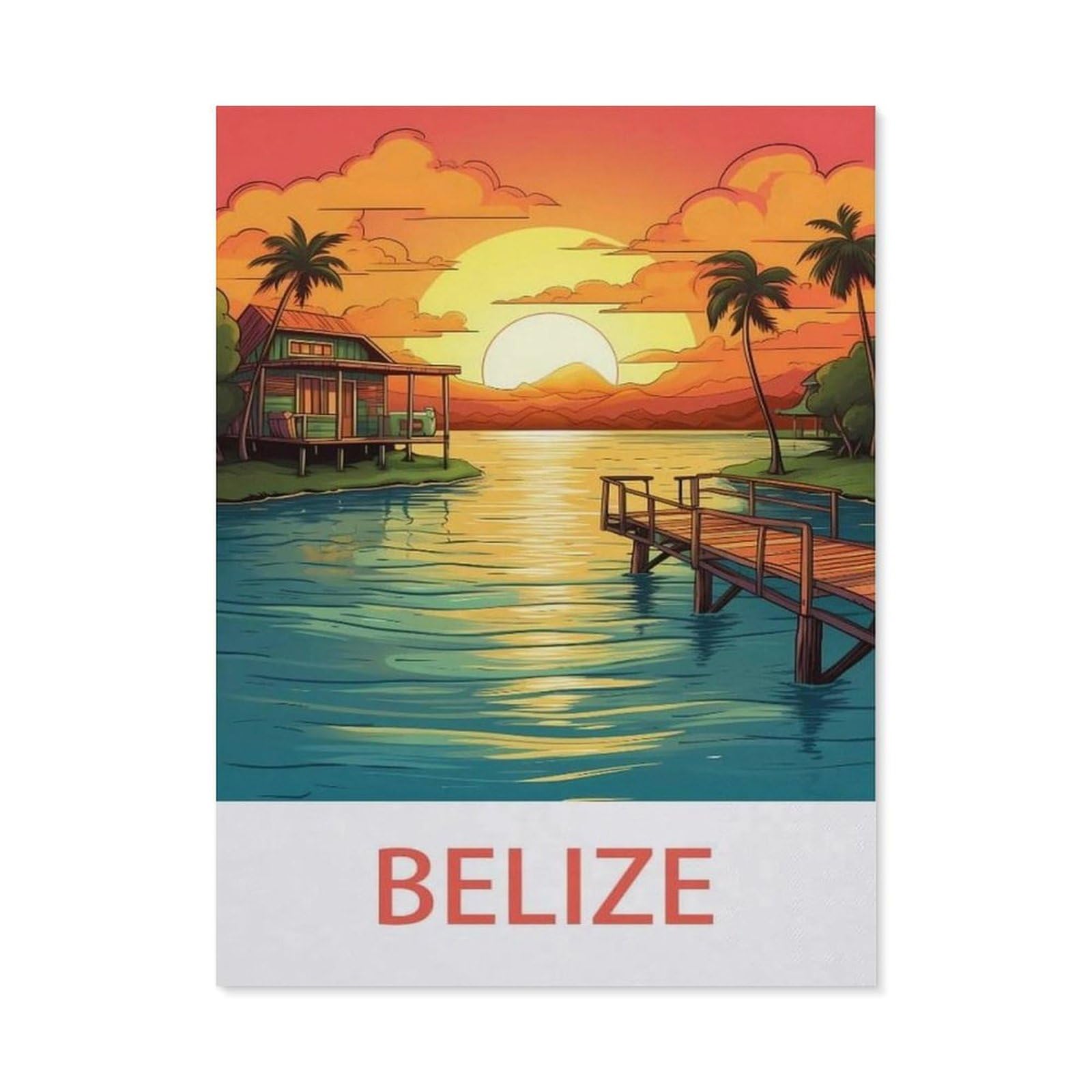 Funny Bathroom Wall Decor Signs，Belize(30x40cm）