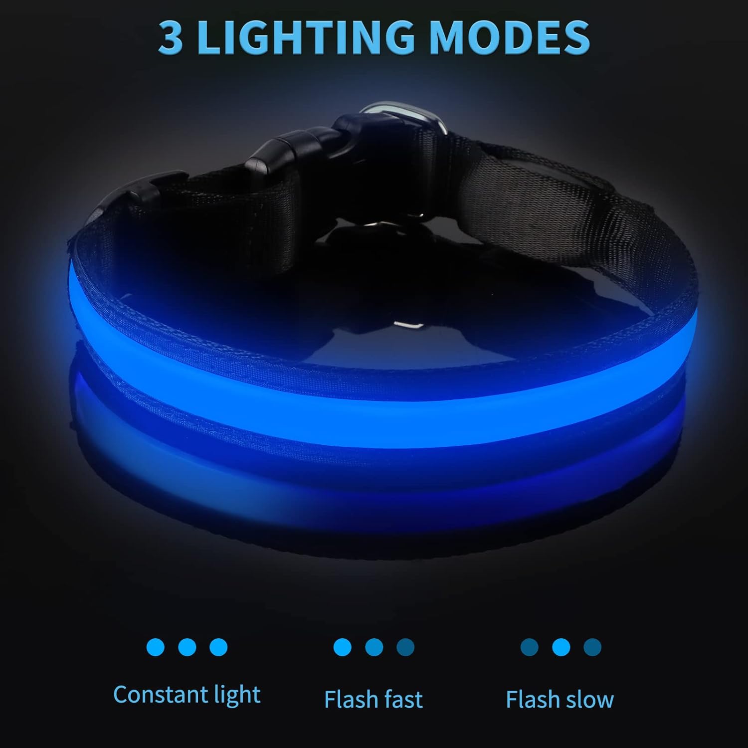 Glow Light Dog Collar,Super Bright Collar for Dogs,USB Rechargeable