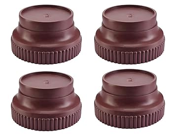 DADDY - G Wood and Steel Furniture Multi-Purpose 4 Pieces Round Plastic Legs Foot and Stand (5.5 x 5.5 x 2 Inches, Bear 450 kgs) (Style, Brown)