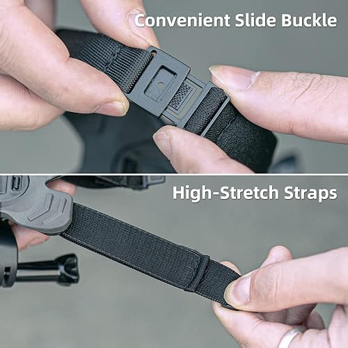 Miniatura 6 de SUREWO Soporte de correa de barbilla para casco de motocicleta, compatible con GoPro Hero 13, 12, 11, 10, 9, 8, 7, (2018), 6 5, DJI Osmo Action 5