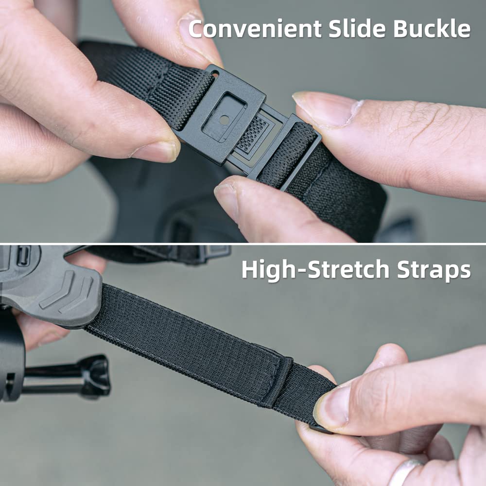 Support de mentonnière pour Casque de Moto Compatible avec GoPro Hero 13,12,11,10, 9, 8, 7, (2018), 6 5,DJI Osmo Action 5 Pro/4/3/2, SJCAM et la Plupart des caméras d'action.