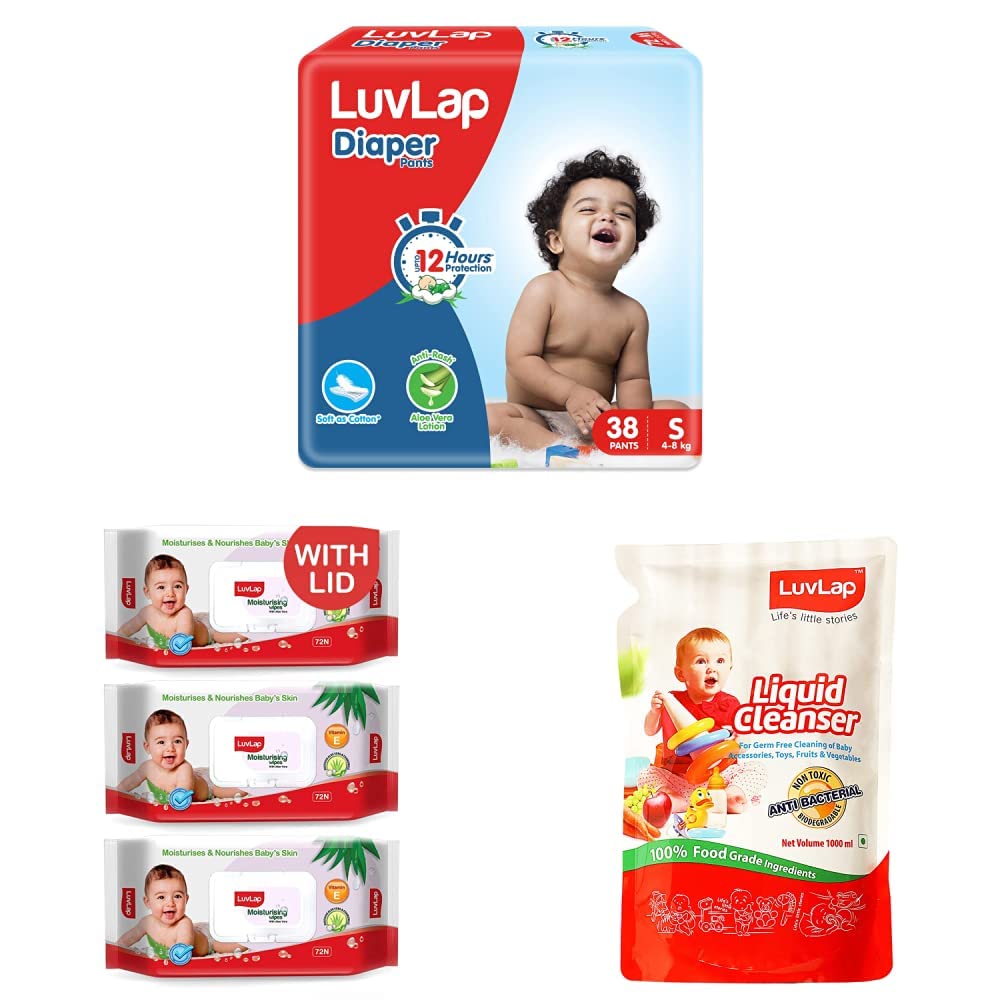 Buy LuvLap Baby Diaper Pants S Size, with Aloe Vera Lotion for rash