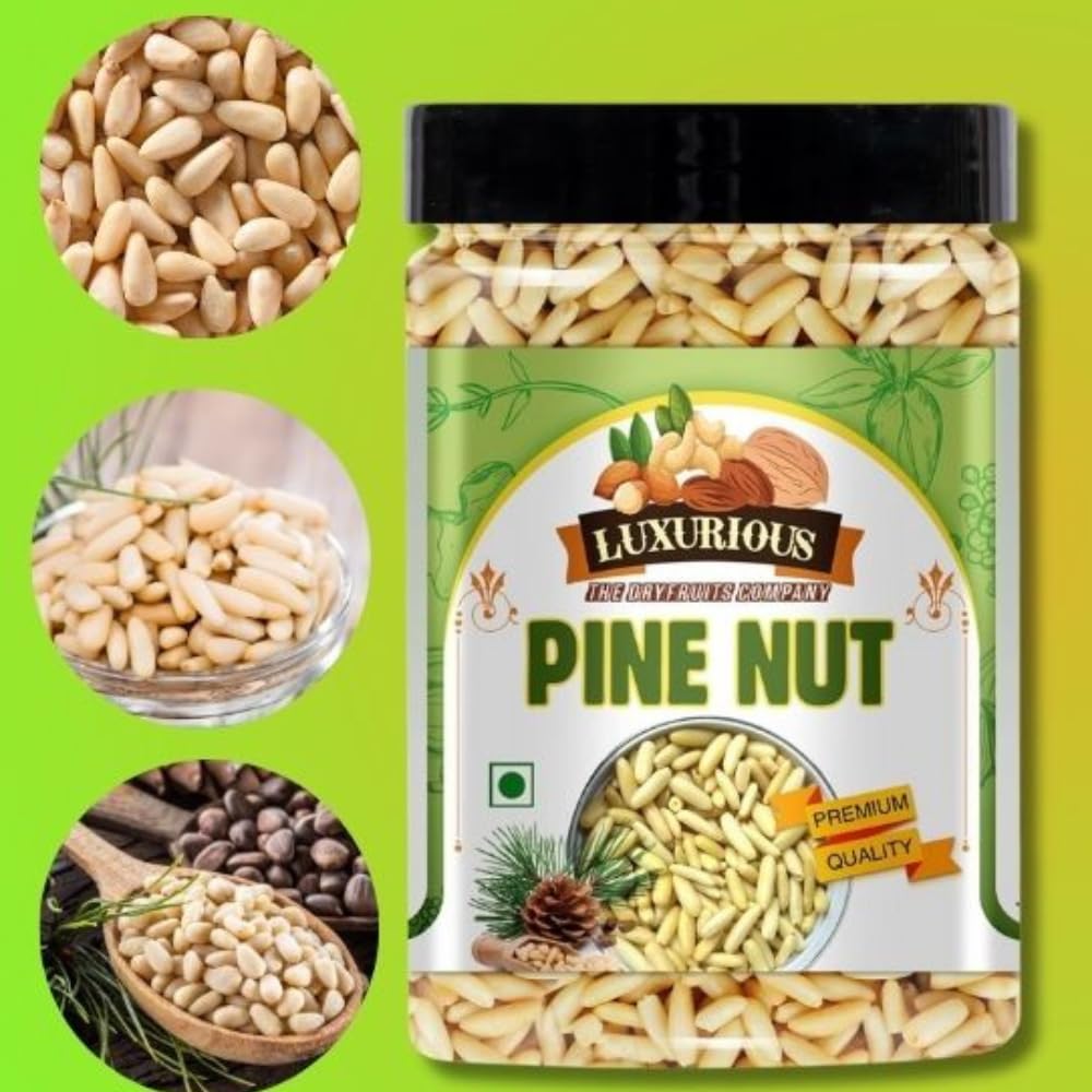 Luxurious Premium Pine Nuts 100g | Whole Chilgoza Giri/Chilgoj Seeds/Forest Jewels | Jumbo Size Without Shell | Fresh & Crunchy | Rich in Protein & Fiber | Perfect for Salads, Cooking & Snacking - Image 5 thumbnail