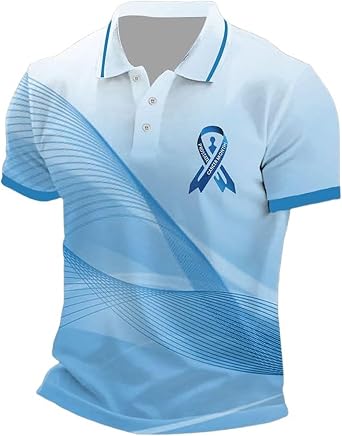 Men Polo Shirts Prostate Cancer Awareness T Shirt Short Sleeve Tops Blouses