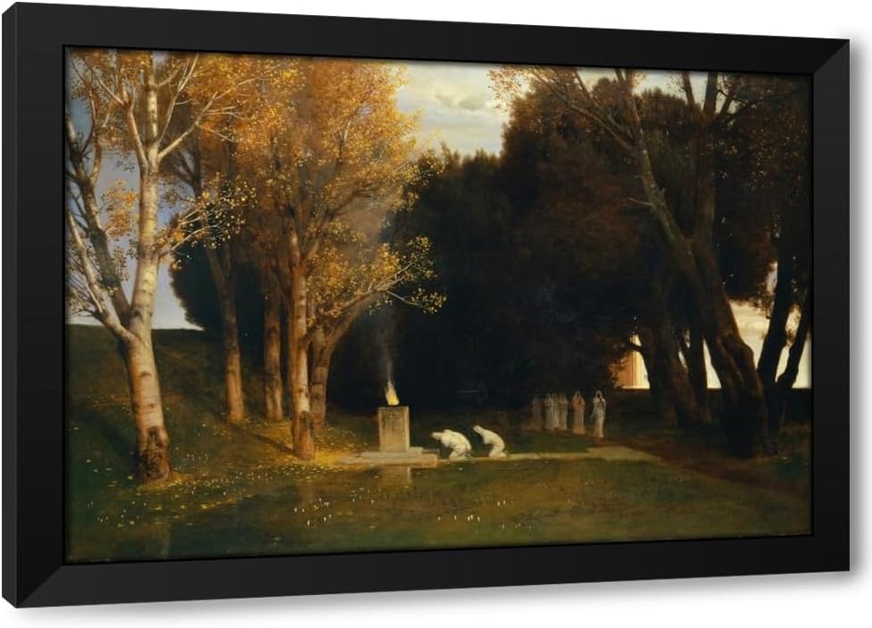 ArtDirect The Sacred Grove (1882) Custom Framed Art Print Giclee Print or Canvas Options with Various Sizes and Customization by Arnold Böcklin