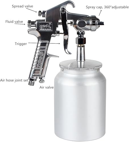 Miniatura 2 de Pistola de agua de alta presión con tanque de 1000 cc, boquillas de 2 mm, 2.5 mm, 3 mm, plateado, 2.5mm