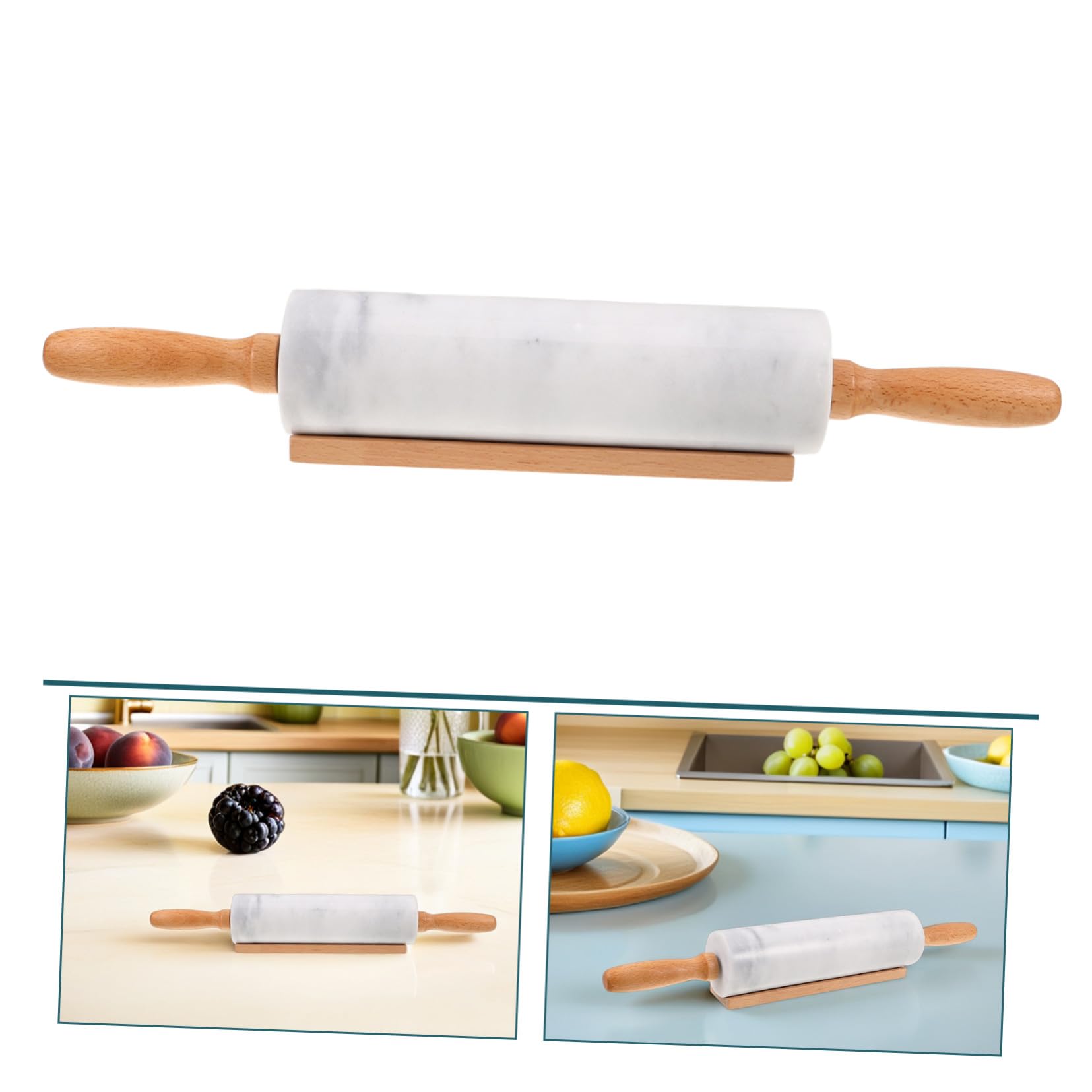 3 Piezas Rodillo de Mármol para Hornear Resistente y Antiadherente Rodillo de Masa para Pasteles Pizza Pan y Envoltorios de Empanadillas Herramienta de Cocina Versátil y Fácil de