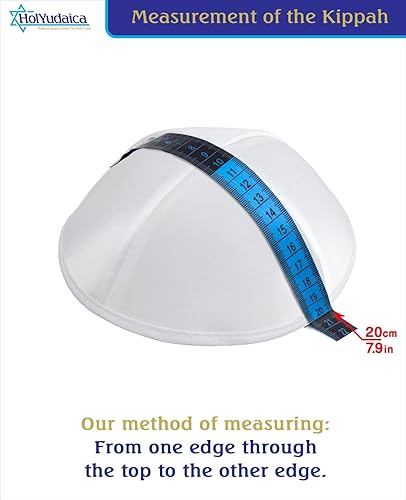 Miniatura 10 de HolYudaica Paquete de 5 piezas  Hq SatinLinoVelvetSeda CrudaGamuza Kippah para hombre, sombrero Yamaka diseñado en Israel  Kippot Bulk