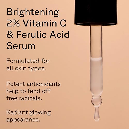 Miniatura 3 de ACURE Suero iluminador de vitamina C y ácido ferúlico, sin aceite, 100% vegano, para una apariencia más brillante, brilla con extracto de piña y té