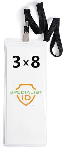 Specialist ID Robuster Kartenhalter mit Umhängeband, transparent, Kunststoff, ex