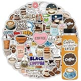 102pcs Coffee Stickers,Cute Coffee Cup Stickers for Gifts and Parties,Vinyl Waterproof Decals for Water Bottle Laptop Adults Teens Girls Boys