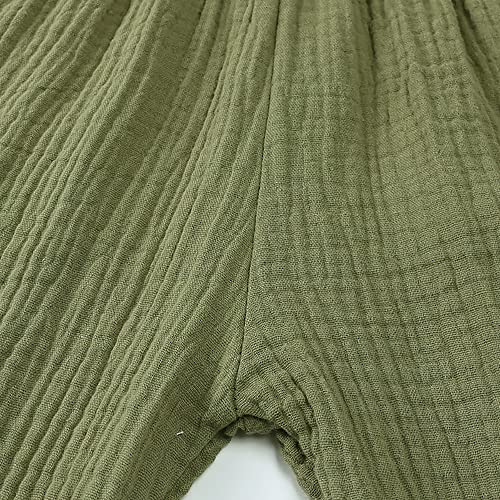 Gfqlong 3 Pack Toddler Boy Girl Casual Basic Plain Soft Pant Baby Summer Fall Comfy Cotton Linen Bloomers Pants,3Pc-Green,2-3T #TOP2